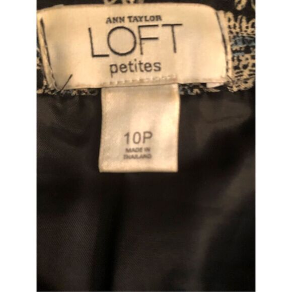 Wool blend Ann Taylor Loft black, white and blue fully lined wool blend boho pri - Picture 9 of 12